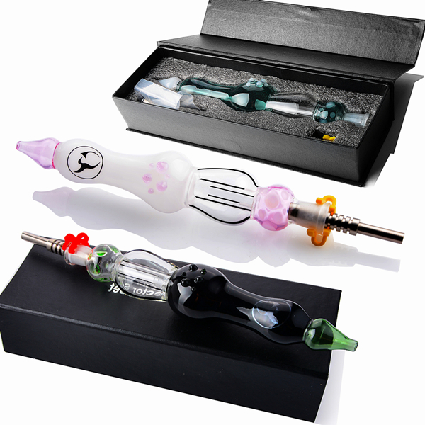 

9 inches pink kit hookah rig concentrate pipes water glass bongs smoking accessories with box