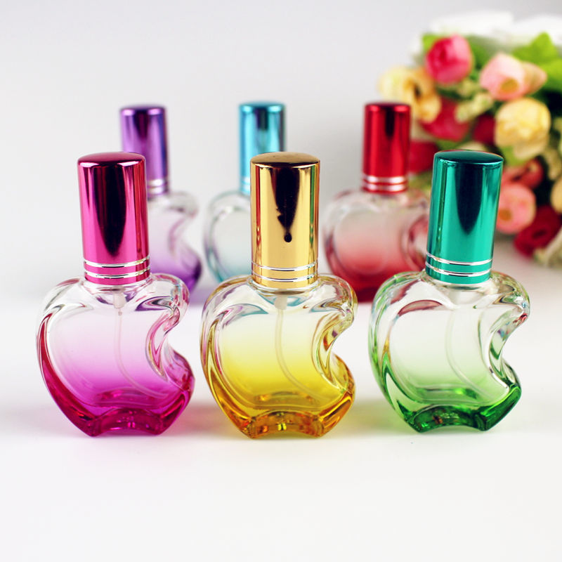 

10pcs/lot 12ml Glass Perfume Bottle Apple Shaped Refillable Spray Atomizer Thick Fragrance Cosmetic Packaging Vials