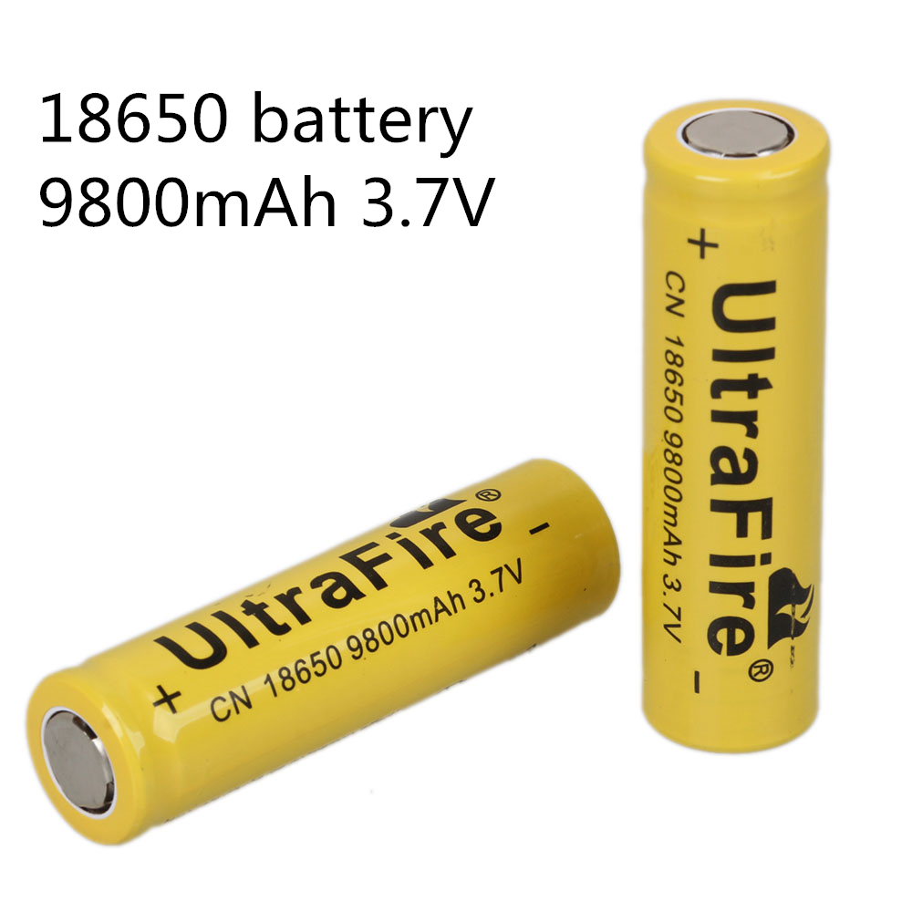 

CN 18650 battery 9800mAH 3.7V Rechargeable Lithium Vape Mod yellow color