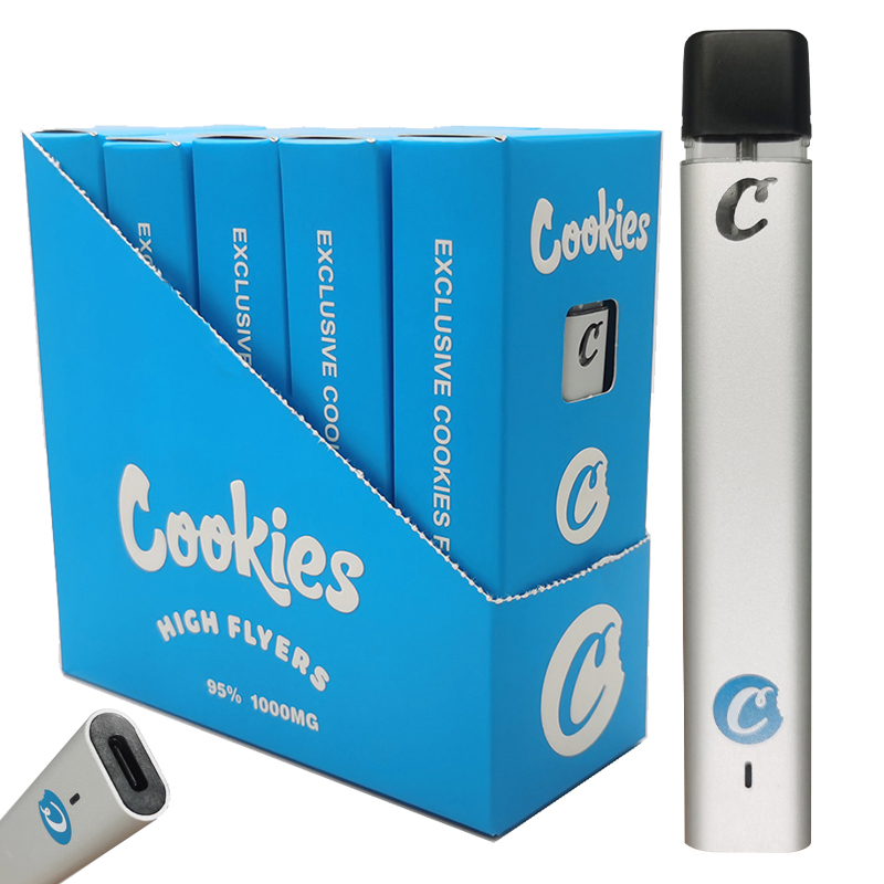 

Cookies High Flyers Disposable Vape Pens 1ml Empty Visual Tank Rechargeable 240mAh Battery E-cigarettes Kits D8 Thick Oil Vaporizer Pen with Packaging Boxes