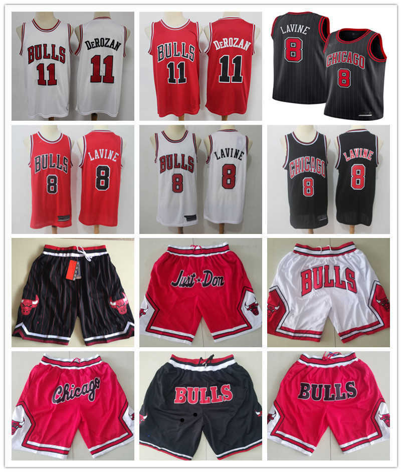 

Chicago's Men Bulls's jersey Throwback michael 23 MJ Zach 8 LaVine DeMar 11 DeRozan Shorts Black Basketball Jersey Red, Black;red