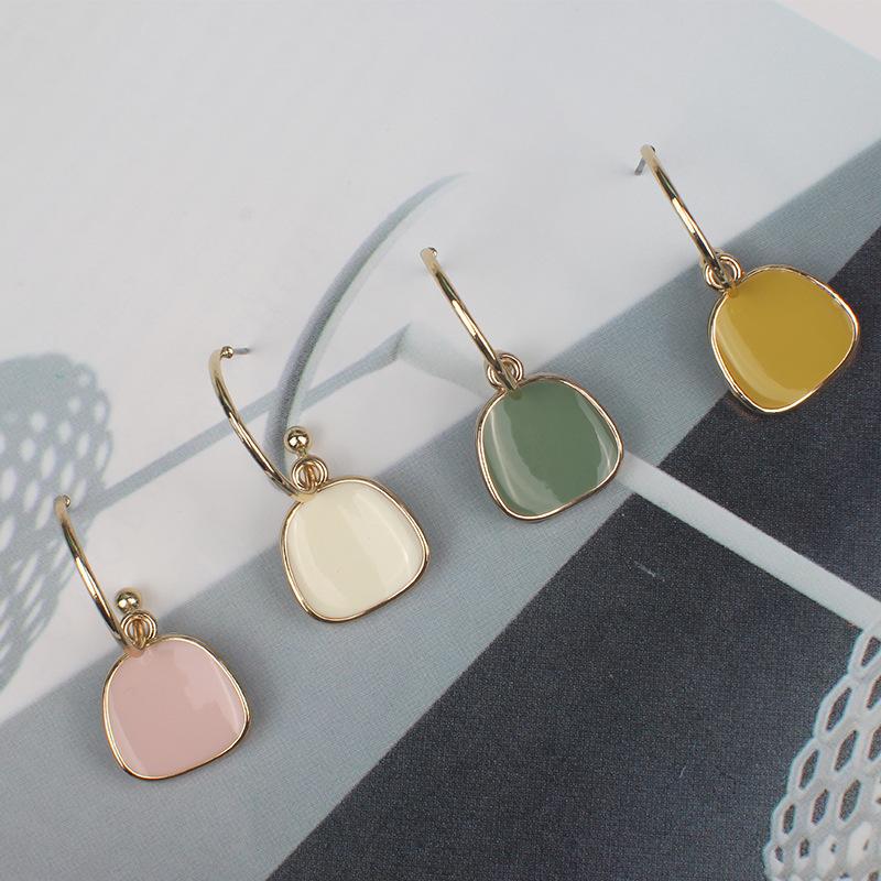 

Hoop & Huggie Exquisite Simple Geometric Square Pendant Earrings Ladies Sweet Fashion Party Accessories Birthday Gifts