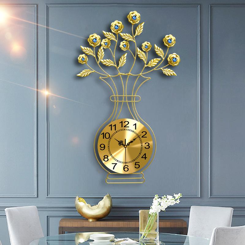 

Wall clock modern design wall digital clock creative vase Living Room decoration Light luxury clocks home decore