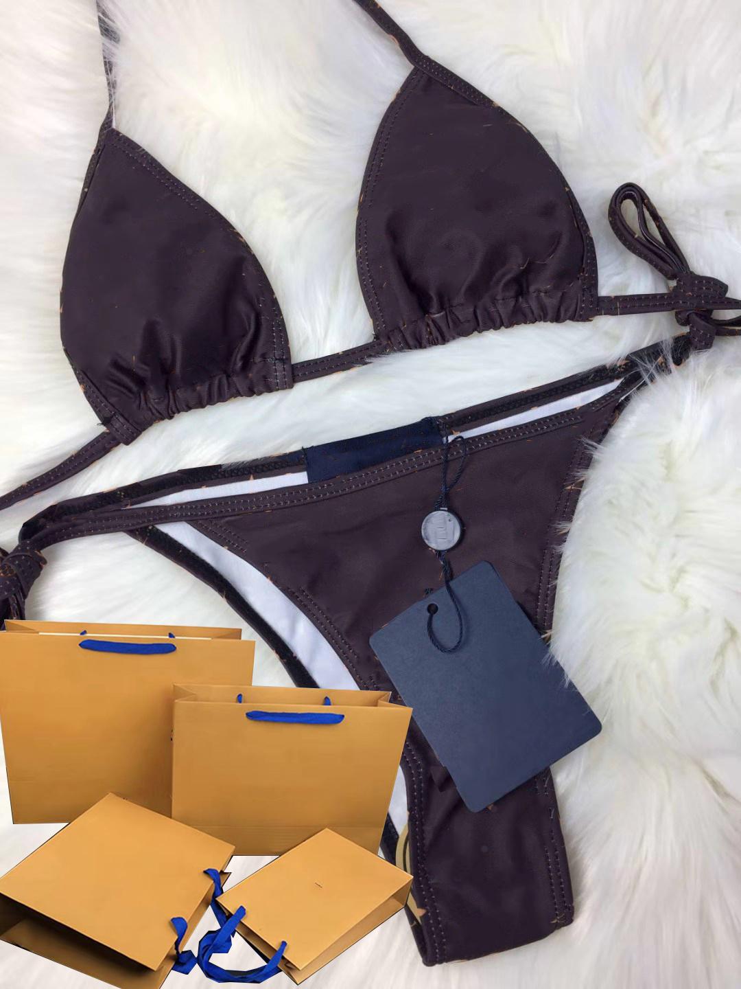 

Sexy Lady Bikinis Swimsuit Letter Printed Brathable Swimwear Bikini for Women Summer Two-Piece Female Bathing Suit, White;black