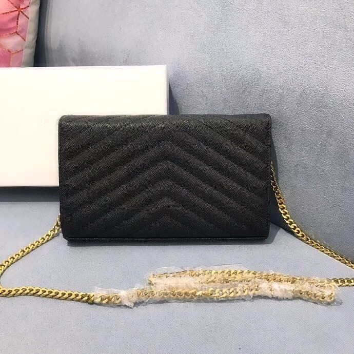 

Genuine leather chain purse fashion clutch lady chain shoulder bag cowhide handbag presbyopic card holder purse messenger women Wholesale