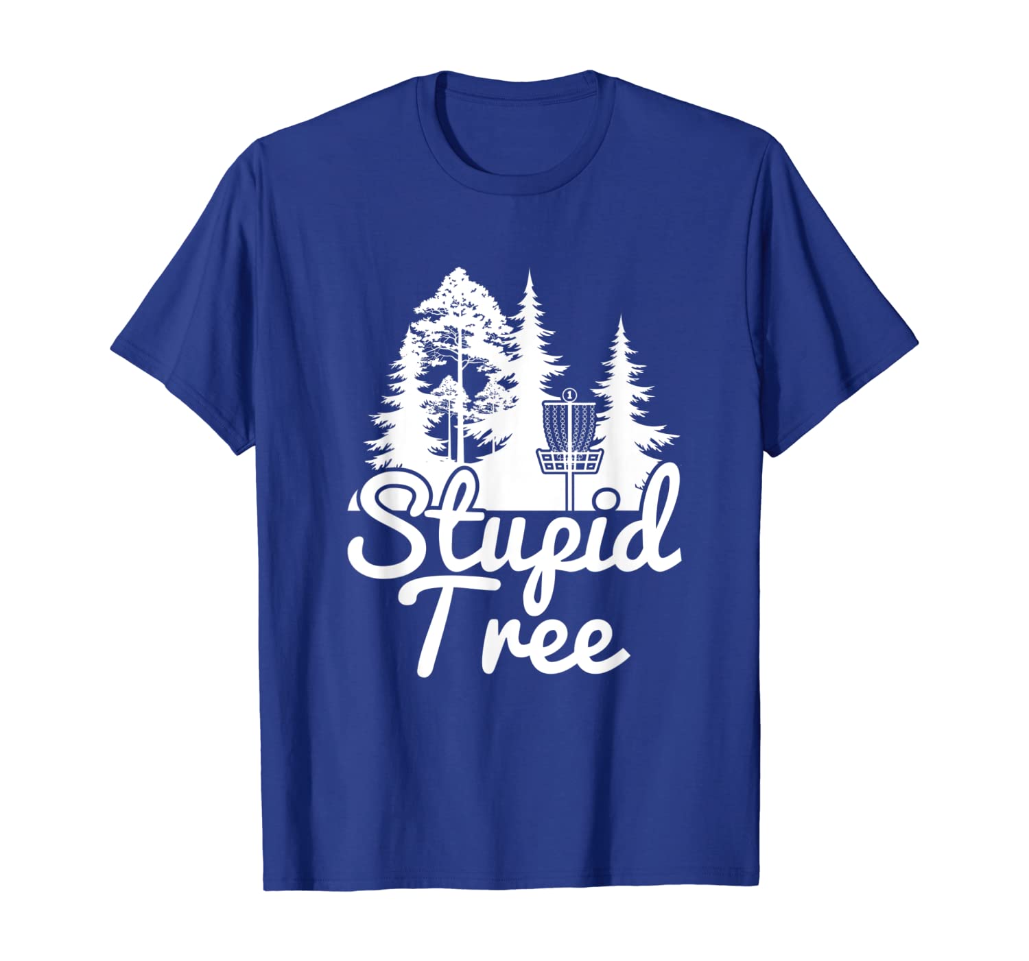 

Stupid Tree Disc Golf Sports Game Funny Gift T-Shirt, White;black