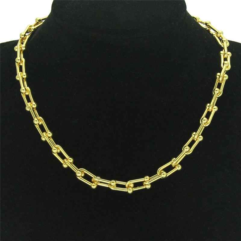 

Chains Fashion Gothic Thick Chain Choker Necklace Bracelet Women Men Gold Sliver Color Lock Link Jewelry Gifts