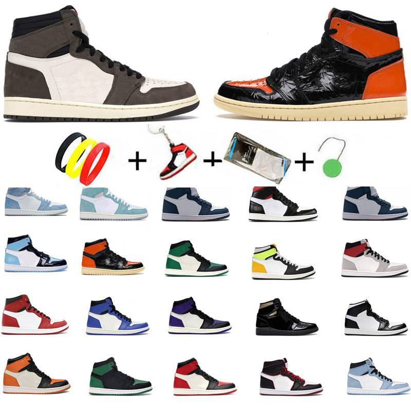 

Kaws Mens 1s Basketball Shoes 1 UNC Twist Dark Mocha University Blue Black High Court Purple Shadow Women Sports Sneakers Trainers, Box