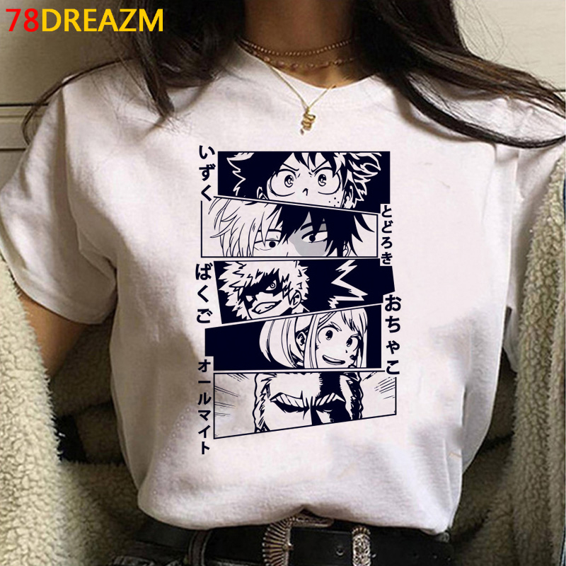 

My Hero Academia Funny Cartoon T Shirt Men Boku No Hero Academia Anime T-shirt Himiko Toga Graphic Tshirt Unisex Top Tees Male L0223, White;black