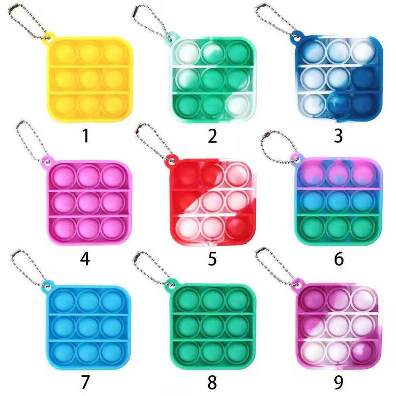 

FXY001 Favor Mini Push Pop Bubble Sensory Toy Autism Needs Squishy Stress Reliever Toys Adult Child Funny Anti-stress It Fidget Keychain Gift 100PCS