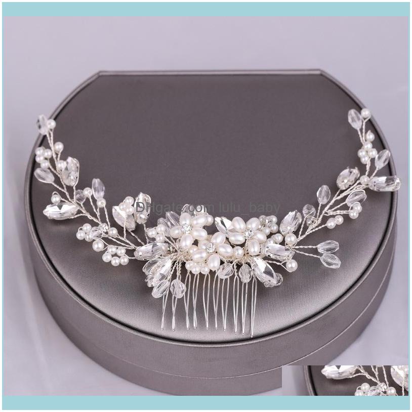 

Hair Jewelryforseven Bridal Wedding Aessories Shining Crystal Pearls Flower Leaf Combs Hairpins Clips Headbands Decor Jewelry Drop Delivery