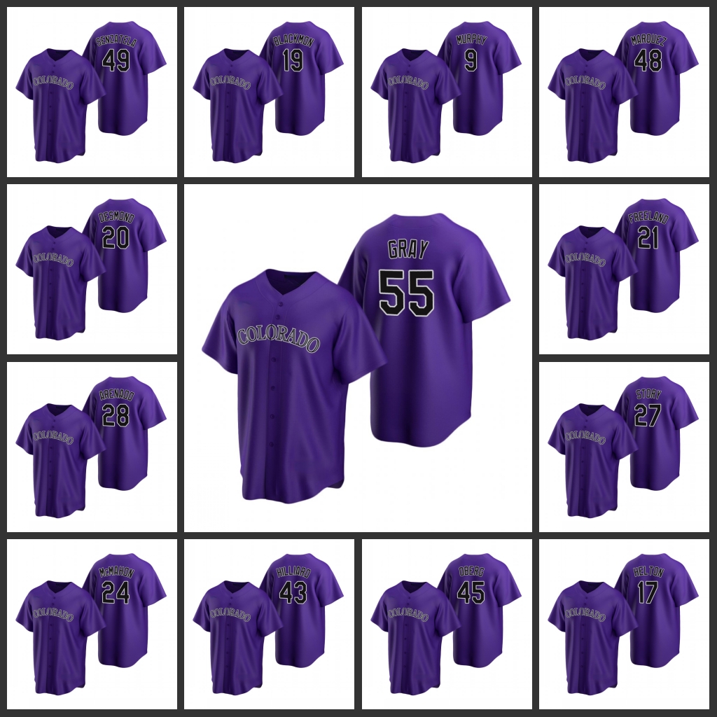 

Colorado Rockies Men Daniel Murphy Ian Desmond Sam Hilliard Ryan McMahon Replica Alternate Women Youth Jersey, Black