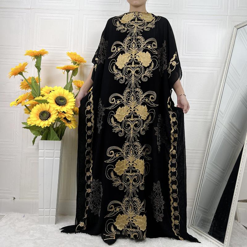 

Ethnic Clothing Muslim Abaya Kaftan Dubai Bondou Golden Thread Nice Embroidery Free Size Long Rode Islamic Women Dresses Gowns