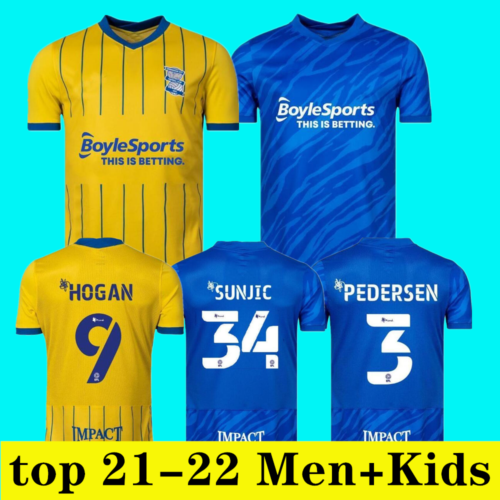 

Birmingham City Football Jerseys 21/22 #9 HOGAN #11 BELA Home Blue Soccer Jersey #12 DEAN #3 PEDERSEN Away Yellow Shirt 2021/2022 Men Adult #34 SUNJIC Uniforms Kids Kit, Men 21/22 patch