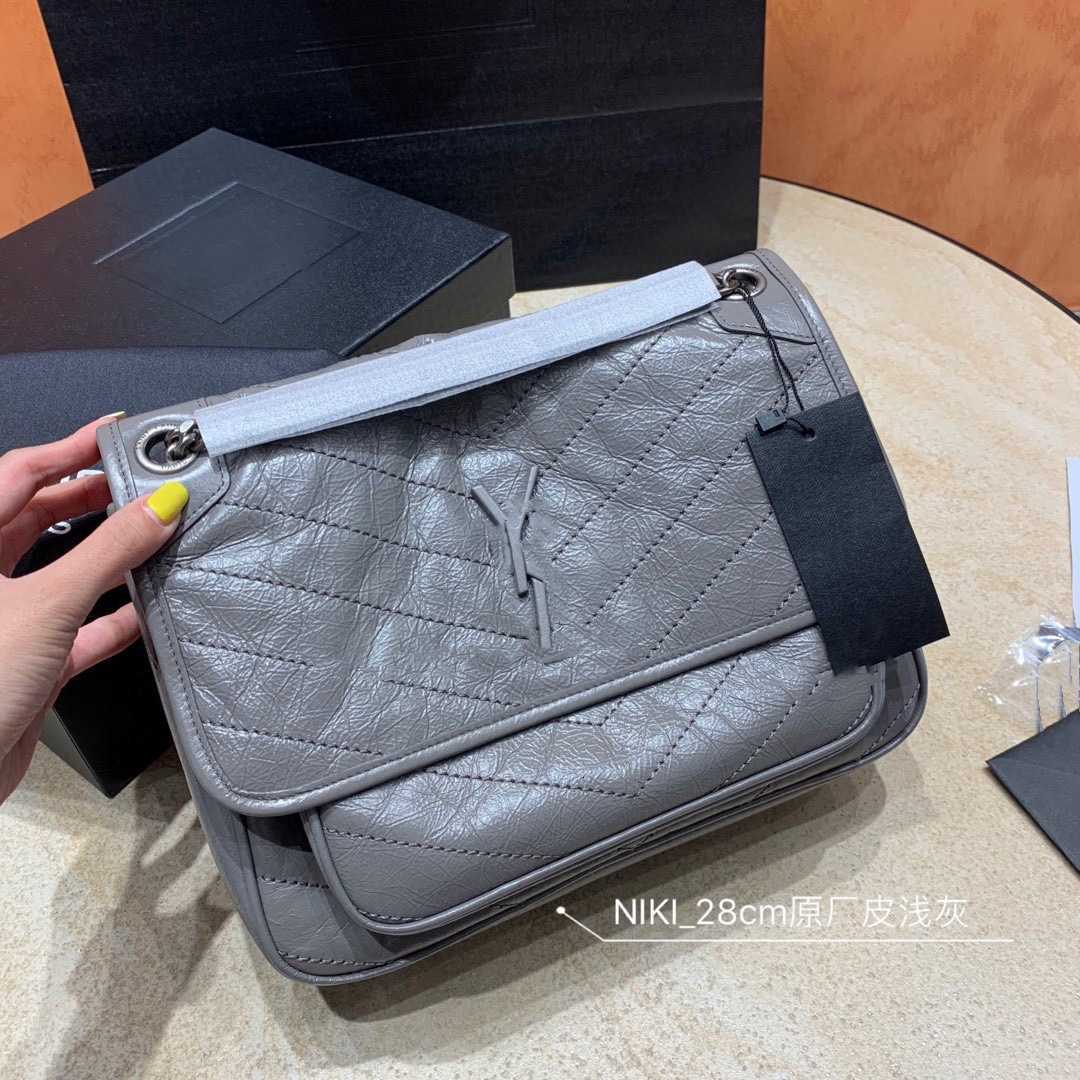 

large-capacity handbagsOriginal Niki High End Single Shoulder Cross Link Chain Leather Women's Bag Poplar ForestDesigner Bags