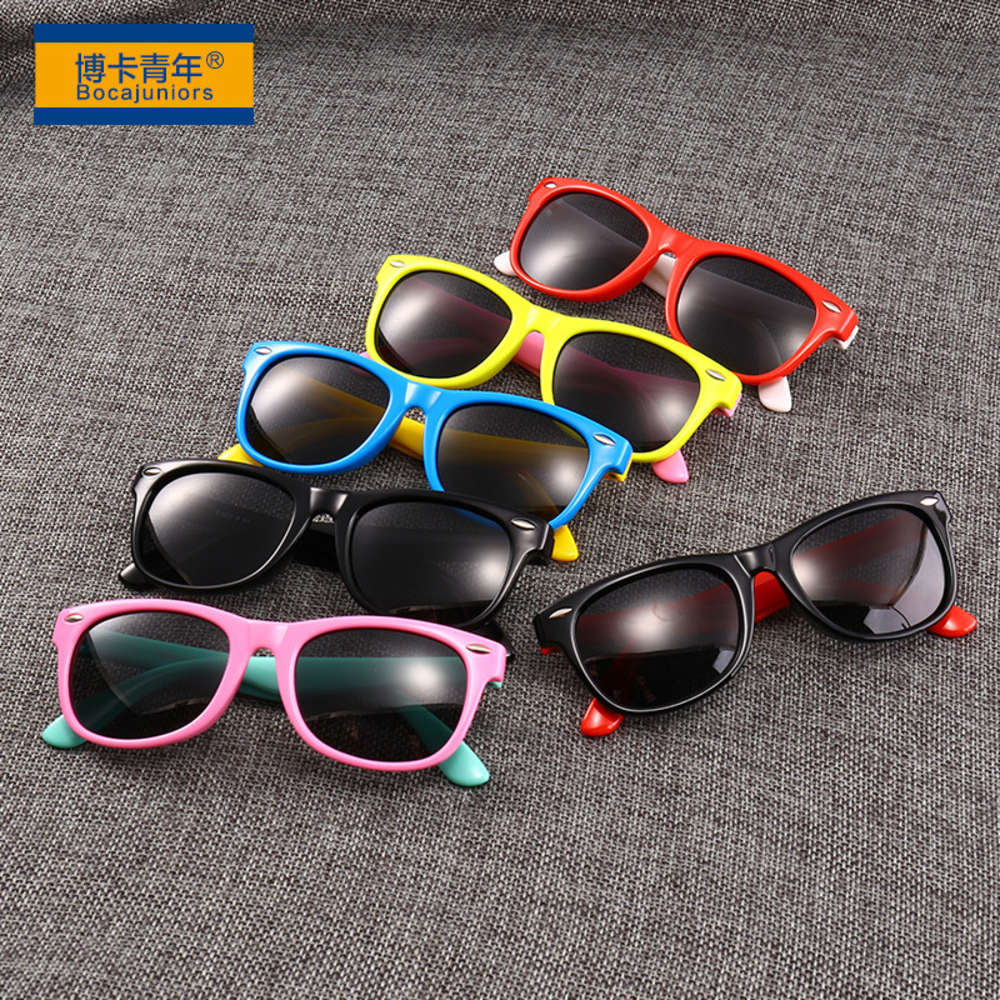 

New silicone fashion anti ultraviolet baby glasses polarized children's Sunglasses, Silver