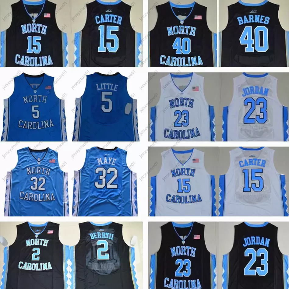 

Basketball Jersey 5 Nassir Little Carter 32 Luke Maye North Carolina Tar Heels Michael College Barnes Vince UNC blue Black Jerseys shorts shirt, Colour 1