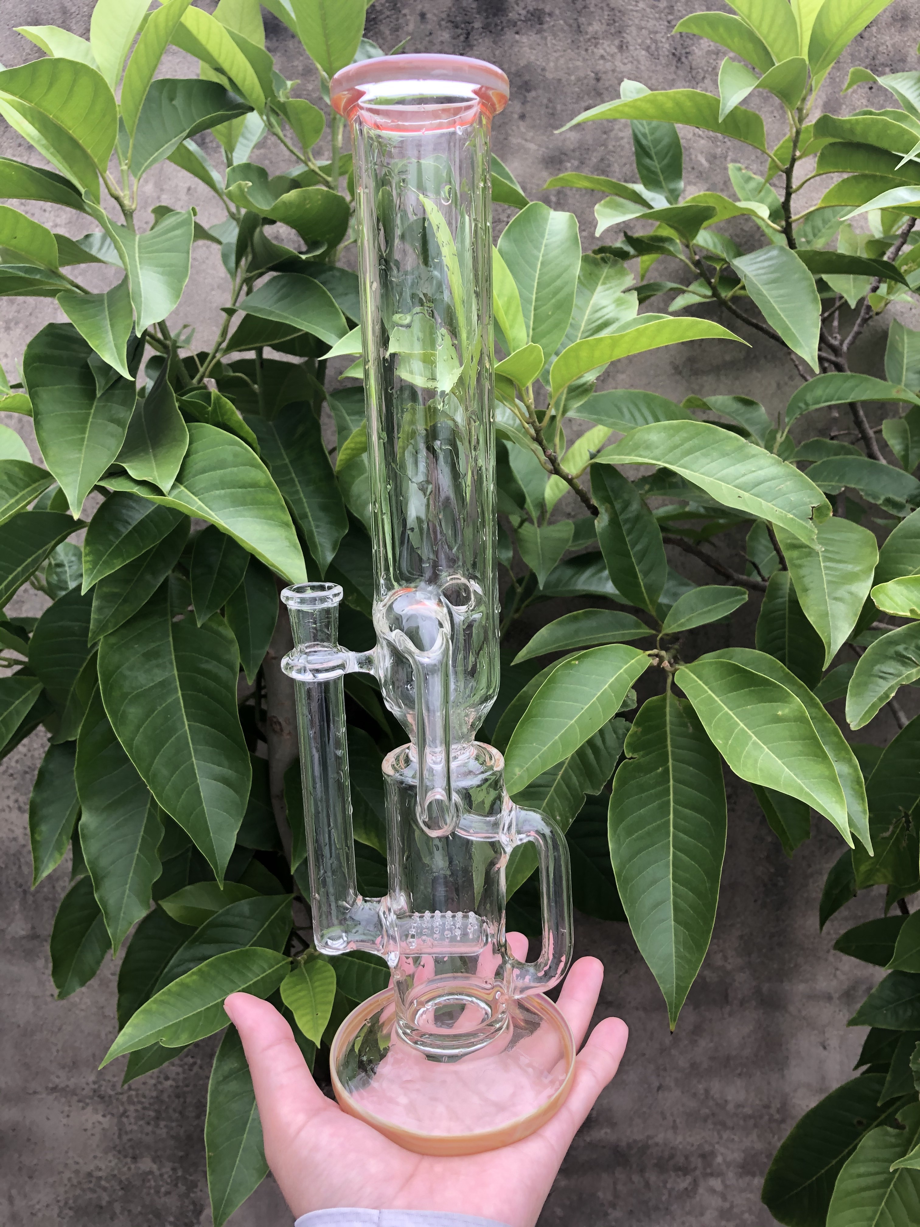 

discount 16 inch double amber purple rings recyler bong