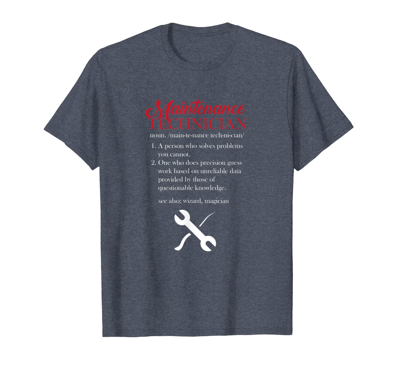 

maintenance technician funny definition t-shirt, White;black