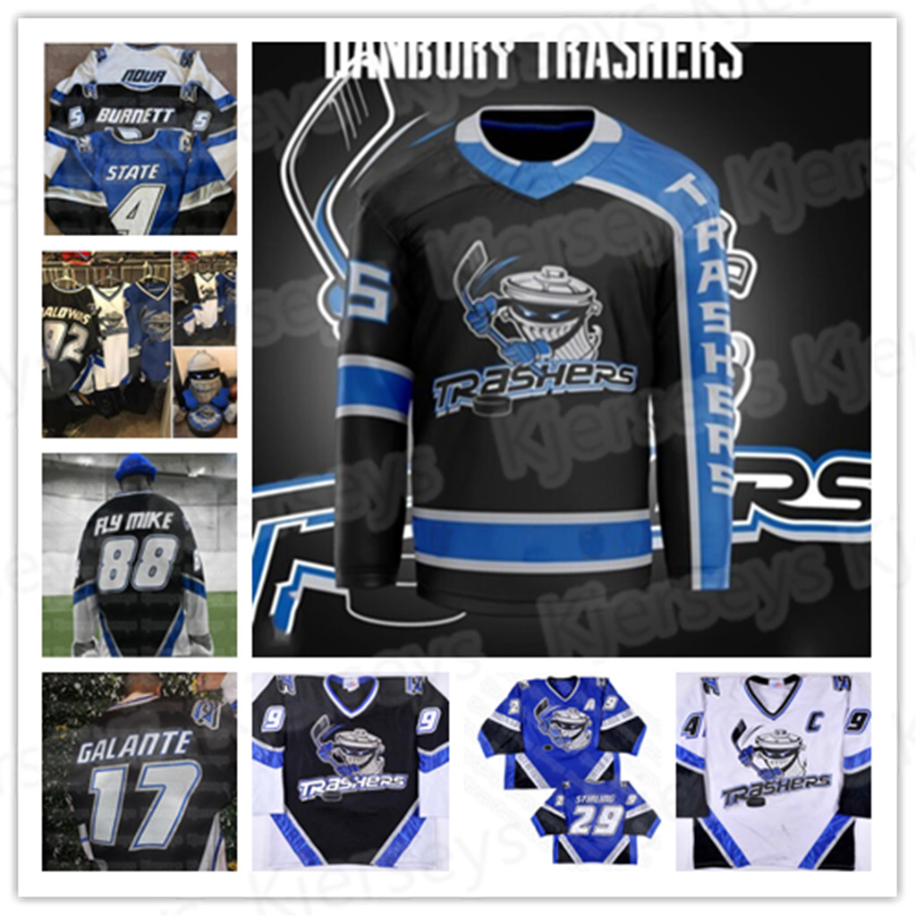 

Danbury Thrashers Mike Bayrack Scott Stirling Brent Gretzky Hockey Jersey 17 GALANTE 32 Luke Sellars Embroidery Stitched Customize any number and name Jerseys, Men s-4xl