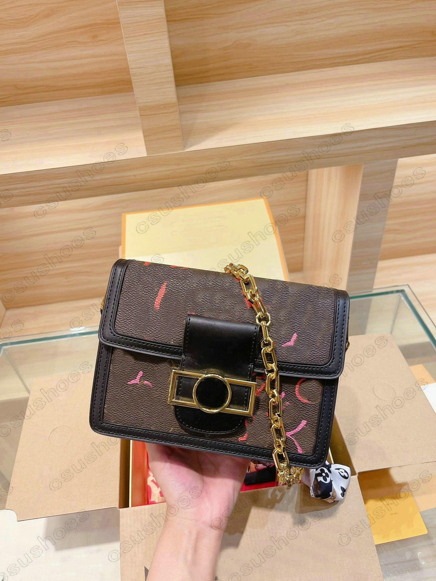 

M44391 M45889 M59246 SS20 DAUPHINE Circle Lock Bag Womens Tote Mono Flower Weaving Leather Shoulder Bags CrossBody Handbag Purse Classic metal Hasp M44580, Customize