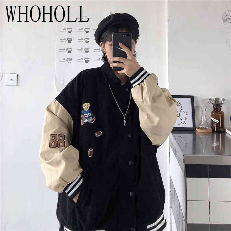 

Women Spring Baseball Uniform Autumn coat Jacket for women Korean Harajuku Street Style Coat Loose Plus Size BF Stitching, Blue