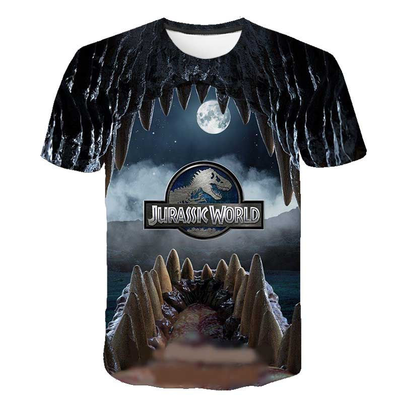 

2020 New Jurassic Park T Shirt Men Women 3D Printed T-shirt Casual Funny Tops Jurassic World Tees Children Boy Girl Cool tshirt L0223, White;black