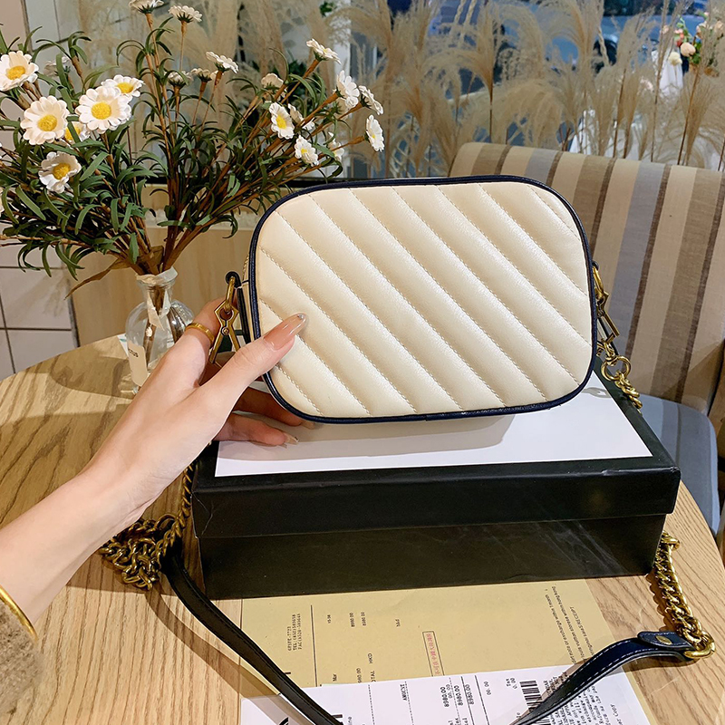 

Double G high quality genuine leather chain messenger bag dual-use ladies luxury designer handbag wallet 2021 one-shoulder Crossbody Bags