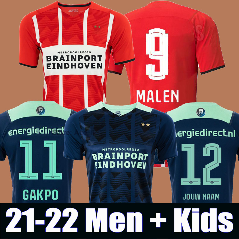 

21 22 Eindhoven home soccer jerseys MALEN 2021 2022 GAKPO DUMFRIES MADUEKE GOTZE ZAHAVI Football Shirt MAX Mens + Kids Kit Jersey, 21-22 home+ patch