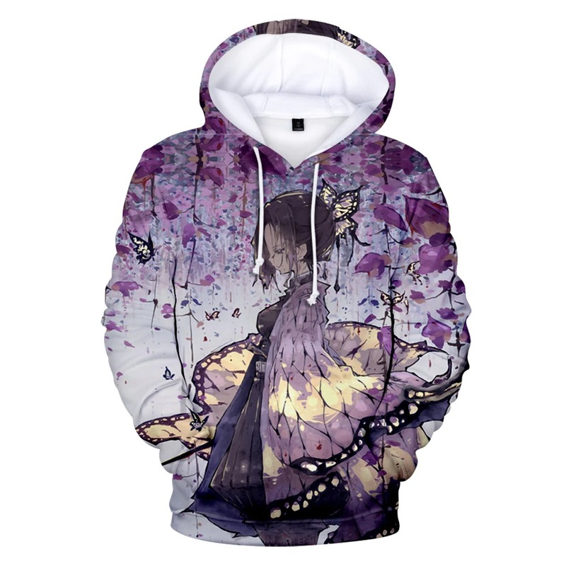 

Blue Demon Slayer Pattern Men is 3D printed hoodie visual impact party top punk goth round neck high quality kimetsu no yaiba oversized hoodie sweater, Black