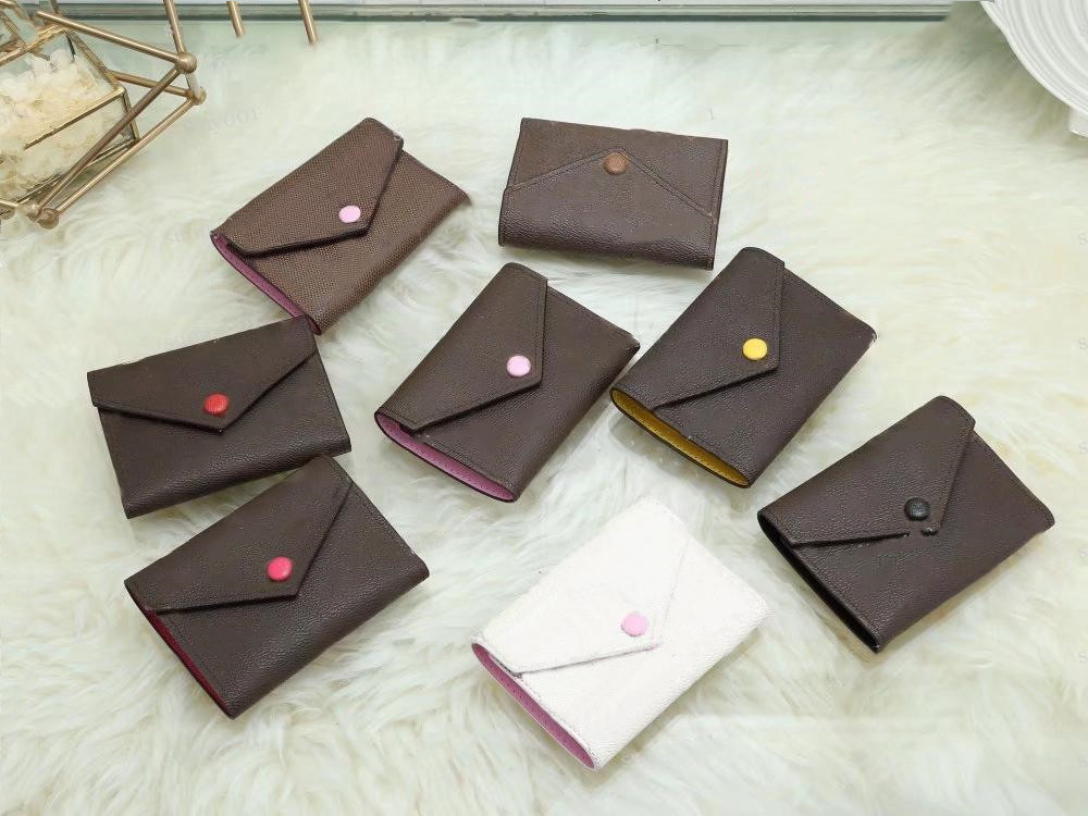 

Wallets & Holders Women Short Wallet holder brand designer damier checked flower Lady Multicolor Coin Purse Colourful Zipper Pocket Card, Old flower: brown