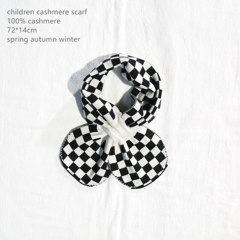 

Naizaiga 100% Cashmere Black White Plaid Children Warm Scarf Boy Girl Shawl PBYR11