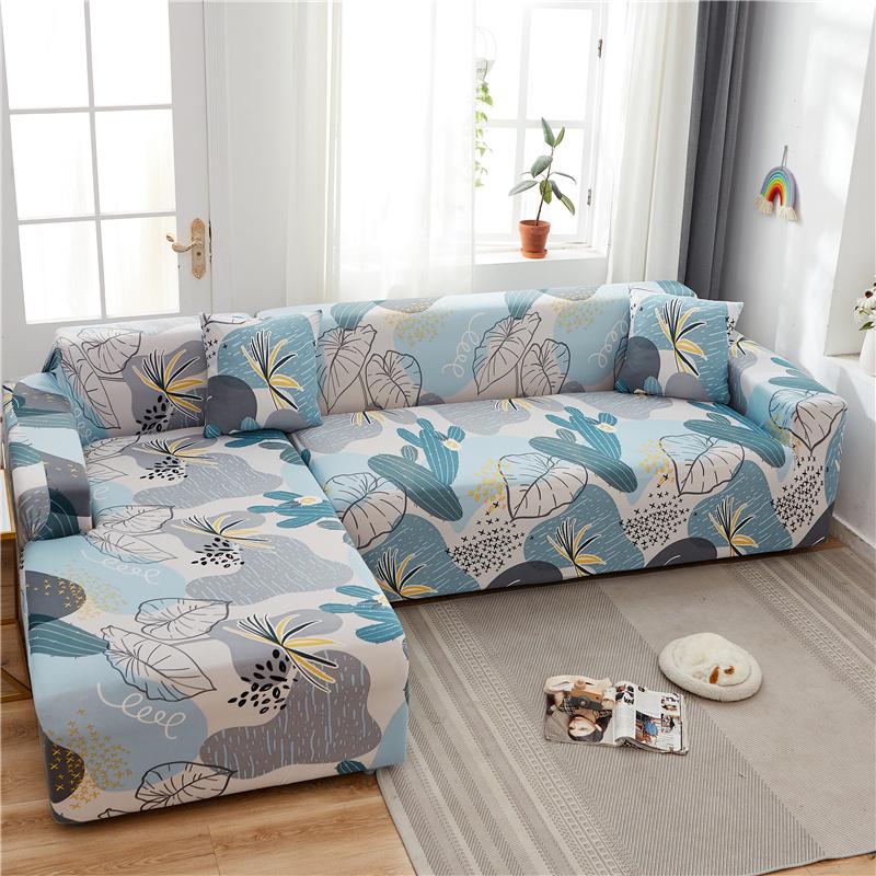 

Chair Covers Tropical Leaves Plants Sofa Cover For Living Room Funda All-inclusive Polyester Modern Elastic Corner Couch Slipcover 45002