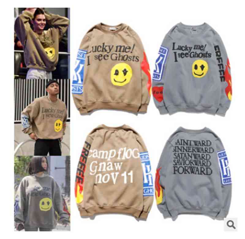 

Men's Hoodies & Sweatshirts graffiti KANYE WEST printed hoodies cotton hooded sweater pullover loose men women Sunday Service Holy Spirit CPFM autumn 99RS, Dust bag