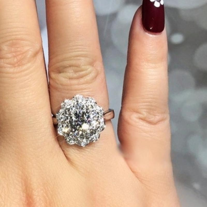 

Wedding Rings CAOSHI Graceful Lady Flower Shape Finger For Engagement Ceremony Delicate Design Accessories Exquisite Jewelry, Slivery;golden