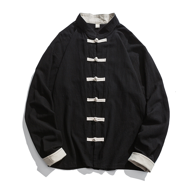 

New Chinese Style Man Windbreaker 2021 Mens Casual Pocket Black Solid Bomber Male Fashion Button Retro Fashions Jacket Men Utzp Hcci, Light green