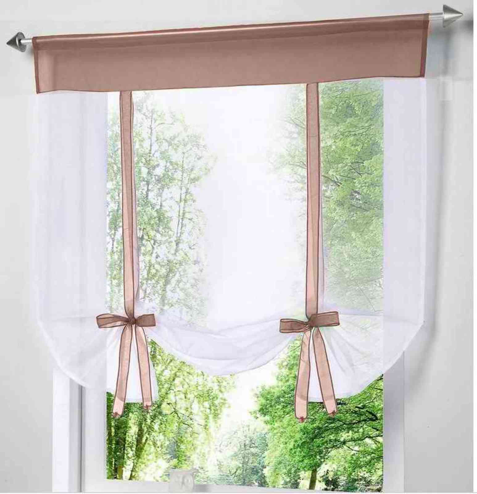 

Modern Short Kitchen Tulle for Living Room Divider Home Transparent Sheer Curtain Drapes Window Voile