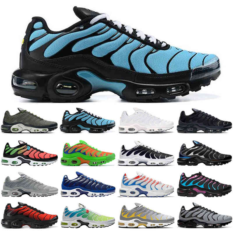 

newest tn plus se men running shoes triple black white Crater Psychic Blue Lava mens trainers sports sneakers size 40-46, #20 white laser blue