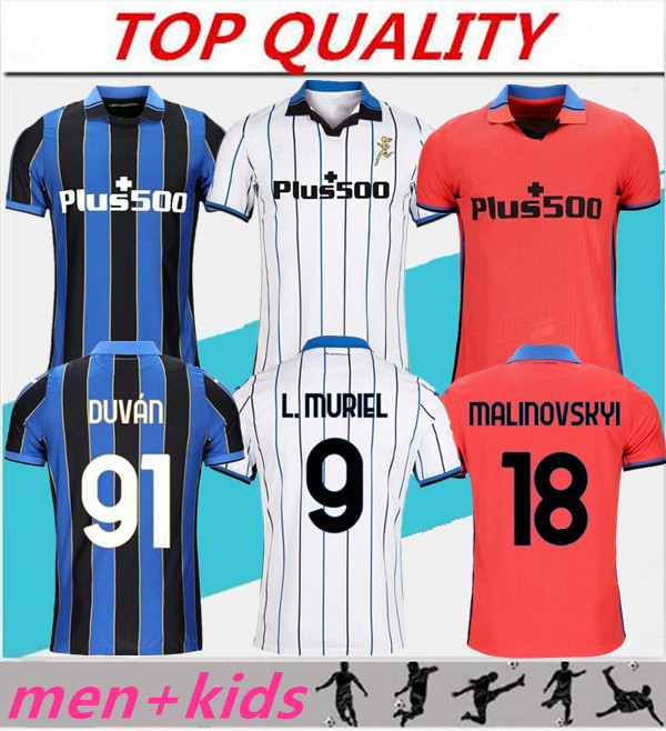 

men + kids kits 21 22 GOMEZ Atalantas Soccer Jerseys 2021 2022 Atalanta BC maglia da calcio DUVAN ILICIC PASALIC FREULER Football Shirt, 20/21 away men