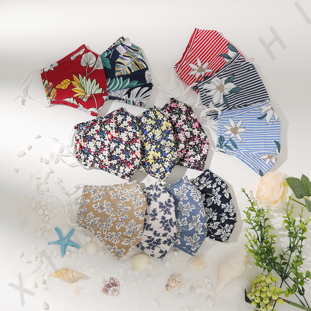 

Three-layer cotton dust mask printed washable anti-dust decorative adult masks