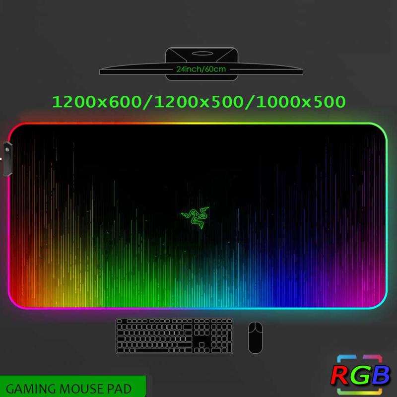 

Mouse Pads & Wrist Rests Razer Decoration Gamer Rgb Pc Mat Pad 1200x600 Gaming Accessory Office Protector Mousepad 1000x500 With Backlight M