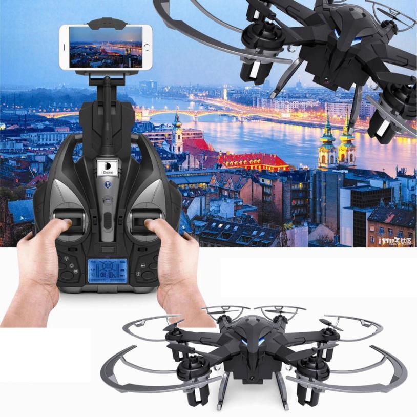 

wifi fpv predator rc drone i6w phone control wifi Real Time Transmission rc Quadcopter headless mode helicopter with hd camera, Black