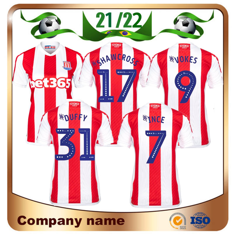 

21/22 Stoke City Soccer Jerseys 2021 HOME ALLEN BATTH VOKES AFOBE MCCLEAN Maillots De Shirt INCE SHAWCROSS CLUCAS POWELL Football uniform, 21/22 home