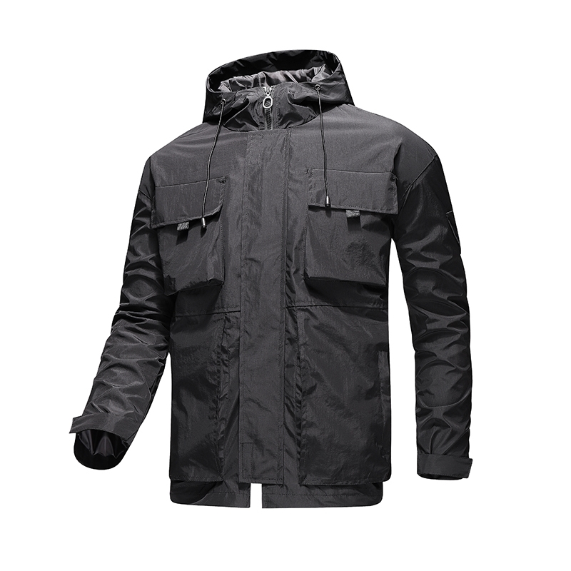 

Men Windbreaker Jacket Coat Spring Summer Thin Jacket Waterproof Zipper Pockets Jacket for Men Casual Bomer Clothing Pull Homme 210601, Black