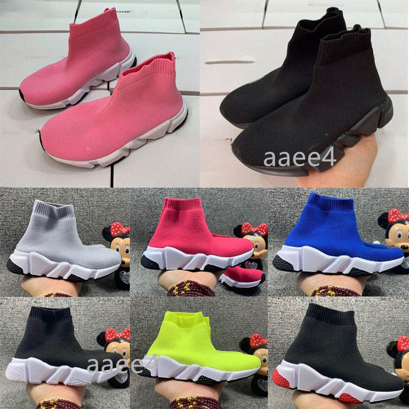 

Fashion Infant Kids Knit Speed Sock girls boys balanciaga balenciaca balenciga Runner Knitted Mid Running shoes Trainers Sneaker Child 35WG#, Black