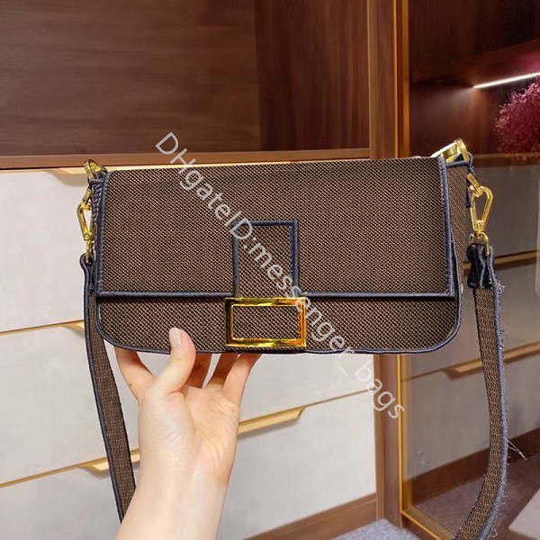

2021 SS Famous Designer Lady Fashion Bag Letter Genuine Leather Classic Retro All-match Simplicity Printing Baguette Casual Shoulder Bags, Color q
