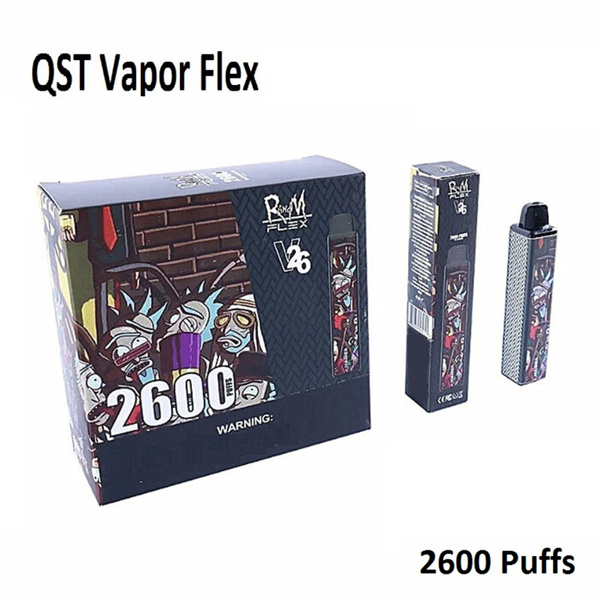 

Authentic Randm Flex Disposable Pod Device 2600 Puffs 1000mAh 8.5ml Colorful QST Vapor Cartoon Vapor Bar Stick System Starter Kit