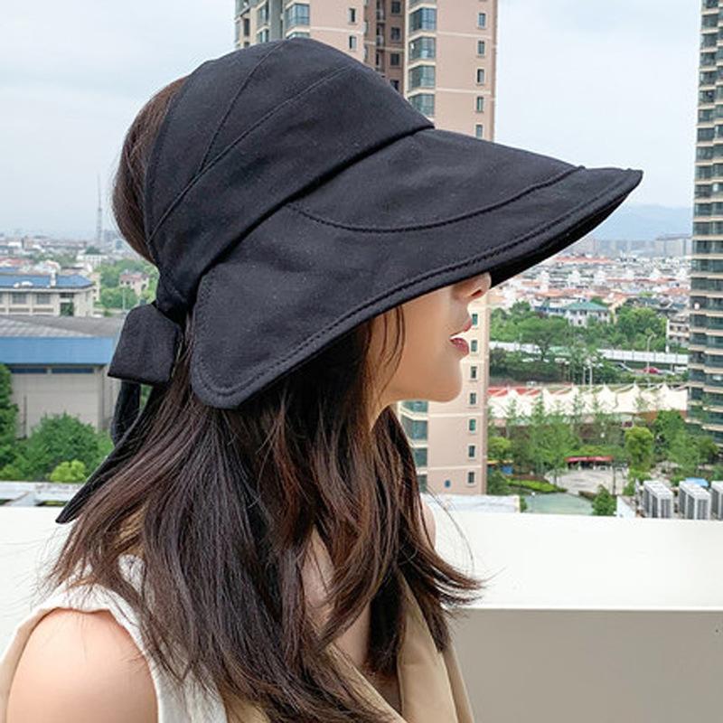 

Wide Brim Hats Hat Female Solar Sunshade Sunscreen Anti-ultraviolet 2021 Summer Cool, Black