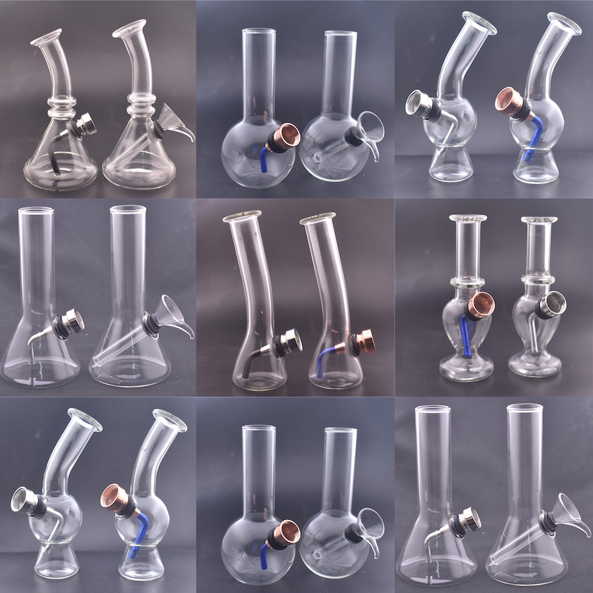 

mini protable tobacco bong Mini Glass Water Pipes Pyrex Oil Rigs Glass Bong Thick Recycler Oil Rig for Smoking