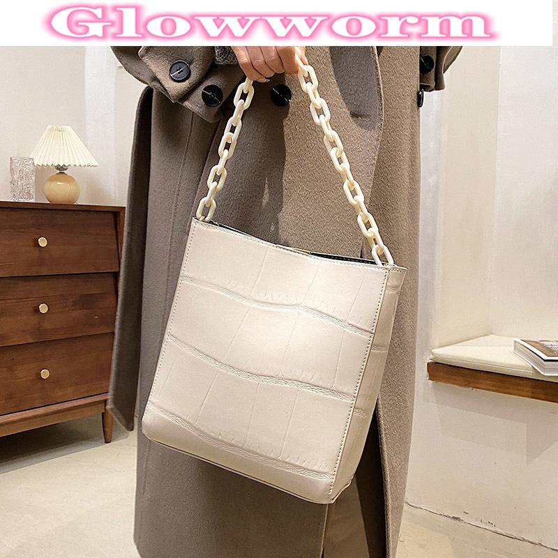 

Stone Pattern Designer PU Leather Bucket Crossbody Handbags and Purses 2021 Fashion Lady Small Shoulder Bag, Beige